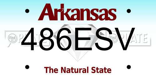 486ESV Arkansas License Plate