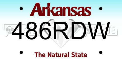 486RDW Arkansas License Plate