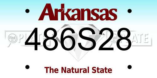 486S28 Arkansas License Plate