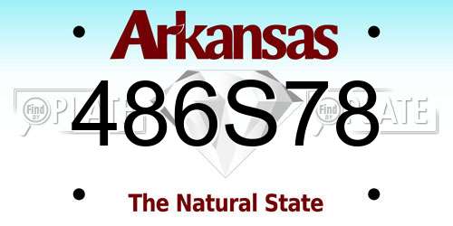 486S78 Arkansas License Plate