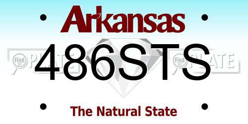 486STS Arkansas License Plate