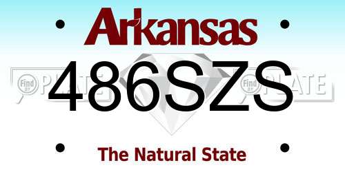 486SZS Arkansas License Plate