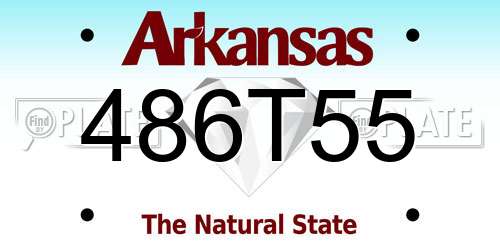 486T55 Arkansas License Plate