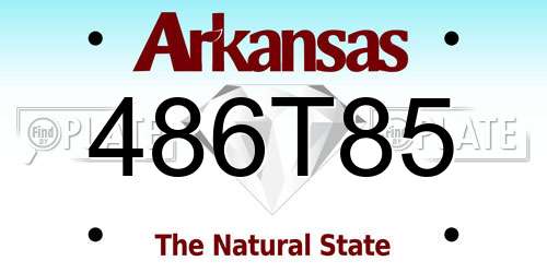 486T85 Arkansas License Plate