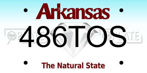 486TOS Arkansas License Plate
