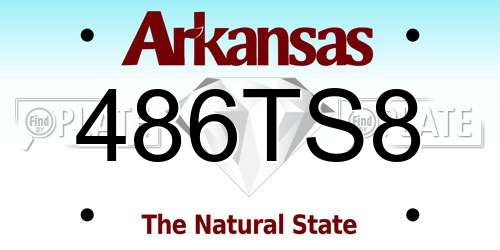 486TS8 Arkansas License Plate