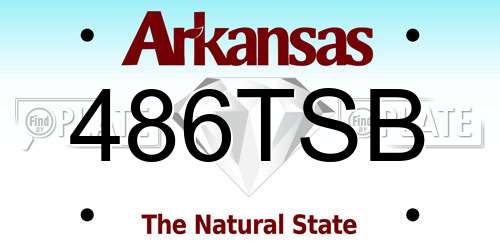 486TSB Arkansas License Plate