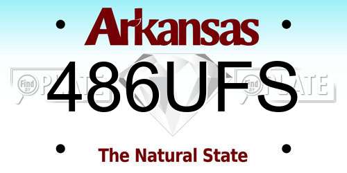 486UFS Arkansas License Plate