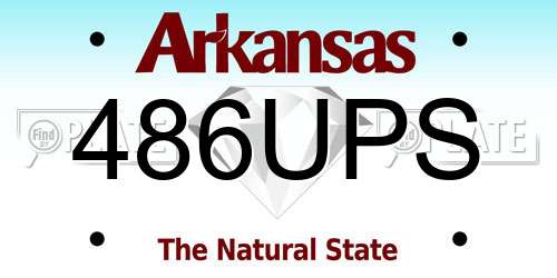 486UPS Arkansas License Plate