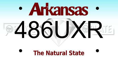 486UXR Arkansas License Plate
