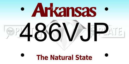 486VJP Arkansas License Plate