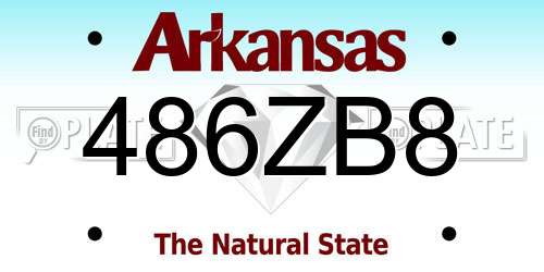 486ZB8 Arkansas License Plate