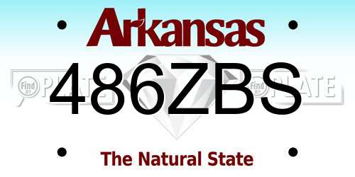 486ZBS Arkansas License Plate