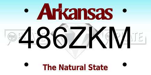 486ZKM Arkansas License Plate