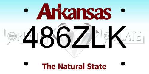 486ZLK Arkansas License Plate
