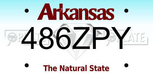 486ZPY Arkansas License Plate