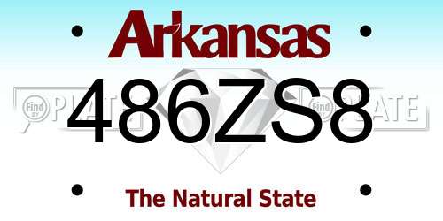 486ZS8 Arkansas License Plate
