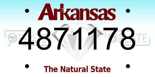 4871178 Arkansas License Plate