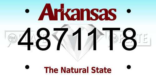 48711T8 Arkansas License Plate