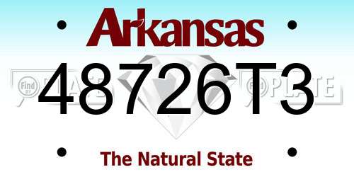 48726T3 Arkansas License Plate