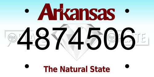 4874506 Arkansas License Plate