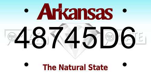 48745D6 Arkansas License Plate