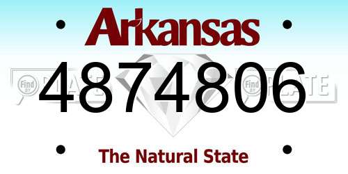 4874806 Arkansas License Plate
