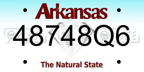 48748Q6 Arkansas License Plate