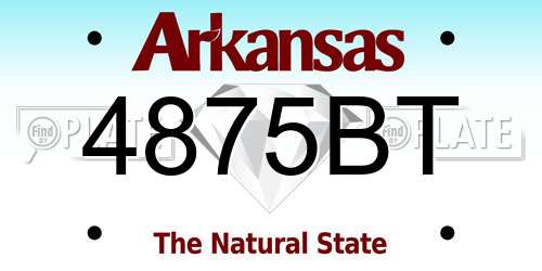 4875BT Arkansas License Plate