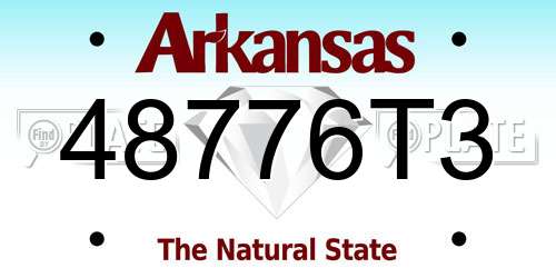 48776T3 Arkansas License Plate