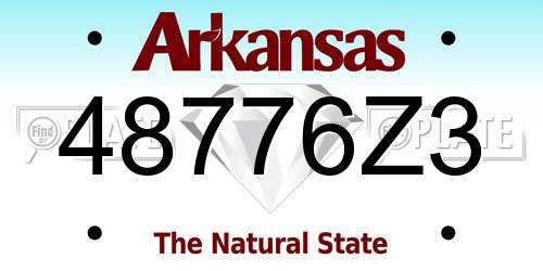 48776Z3 Arkansas License Plate