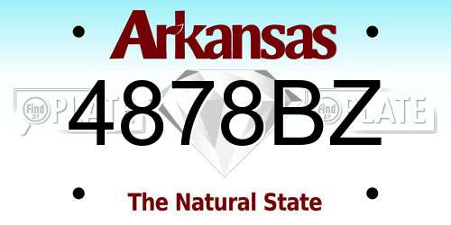 4878BZ Arkansas License Plate