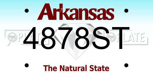 4878ST Arkansas License Plate