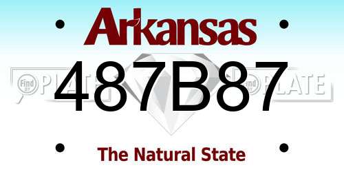 487B87 Arkansas License Plate