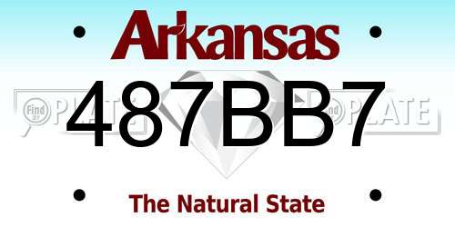 487BB7 Arkansas License Plate