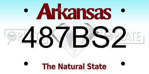 487BS2 Arkansas License Plate