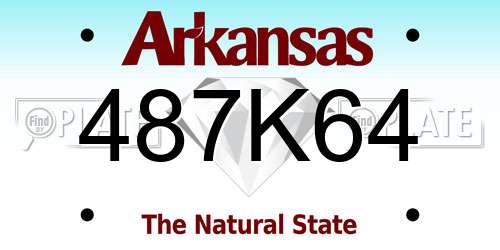 487K64 Arkansas License Plate