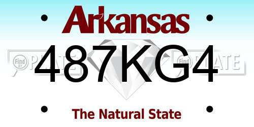 487KG4 Arkansas License Plate