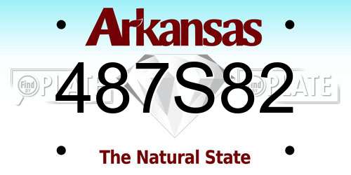 487S82 Arkansas License Plate