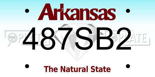 487SB2 Arkansas License Plate
