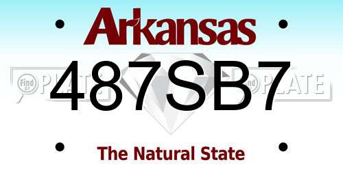 487SB7 Arkansas License Plate