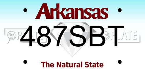 487SBT Arkansas License Plate