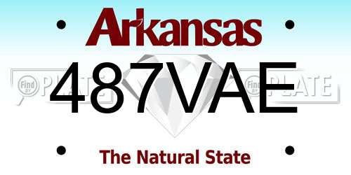 487VAE Arkansas License Plate