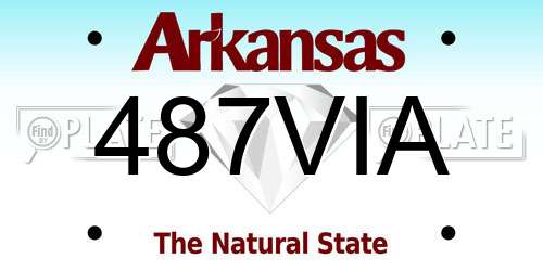 487VIA Arkansas License Plate