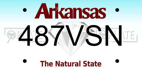 487VSN Arkansas License Plate