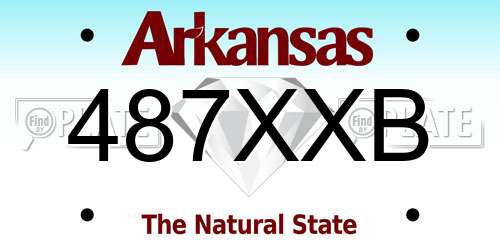 487XXB Arkansas License Plate