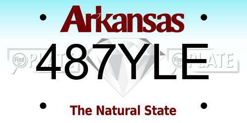 487YLE Arkansas License Plate