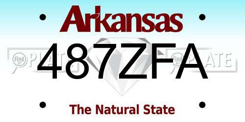 487ZFA Arkansas License Plate