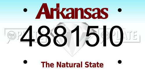 48815I0 Arkansas License Plate