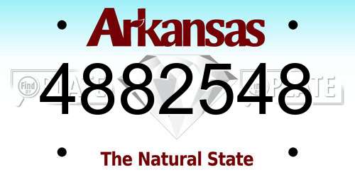 4882548 Arkansas License Plate